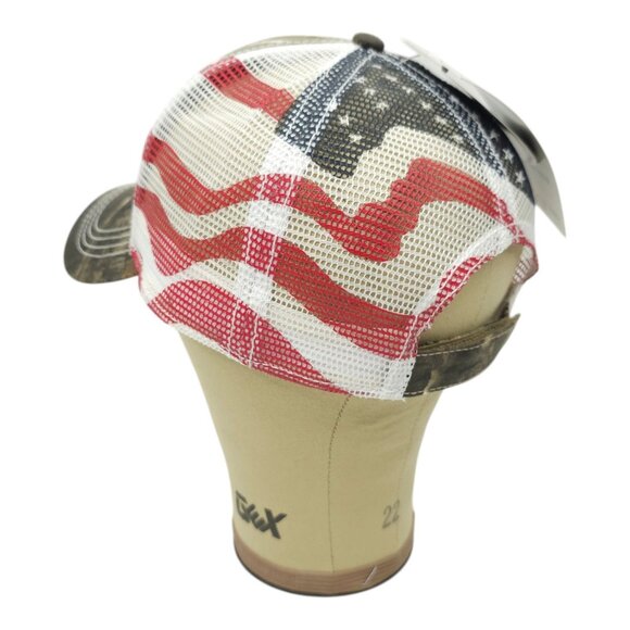 USA Truck Realtree AP Camo Flag Mesh Strapback Cap Trucker Baseball Hat America - Picture 12 of 13